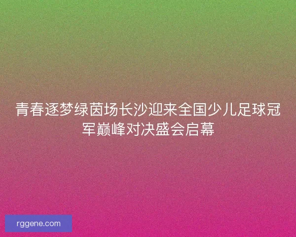 青春逐梦绿茵场长沙迎来全国少儿足球冠军巅峰对决盛会启幕